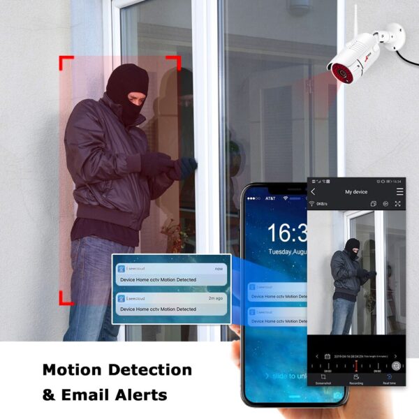 ANRAN Wireless 2MP CCTV Wireless System NVR Kit Outdoor P2P Wifi IP Security Camera Set Video Surveillance Kit Night Vision