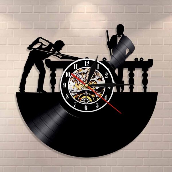 Billiards Player Wall Sign Personalised Wall Clock Unique Pool Billiards Snooker Room Decor Vinyl Record Clock Man Cave Gift