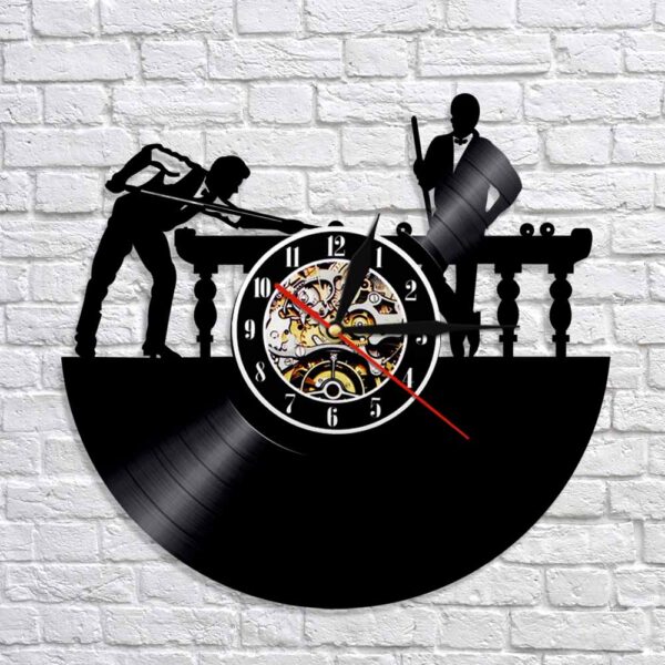 Billiards Player Wall Sign Personalised Wall Clock Unique Pool Billiards Snooker Room Decor Vinyl Record Clock Man Cave Gift