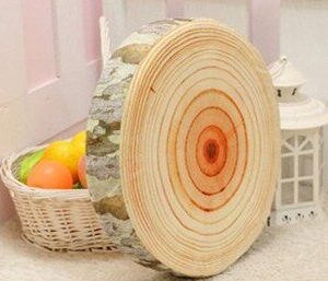 Round Shape 38x7cm Fruit Wood Printed Seat Cushon Foam Inner Wood Shaping Cushion Pillow Soft Health Care Sofa Cushion Filling