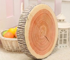 Round Shape 38x7cm Fruit Wood Printed Seat Cushon Foam Inner Wood Shaping Cushion Pillow Soft Health Care Sofa Cushion Filling