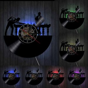 Billiards Player Wall Sign Personalised Wall Clock Unique Pool Billiards Snooker Room Decor Vinyl Record Clock Man Cave Gift