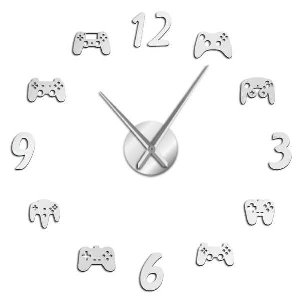 Video Game Controllers DIY Large Wall Clock Game Room Decor Modern Design Freamless Giant Wall Clock Game Boys Room Wall Watch