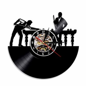 Billiards Player Wall Sign Personalised Wall Clock Unique Pool Billiards Snooker Room Decor Vinyl Record Clock Man Cave Gift