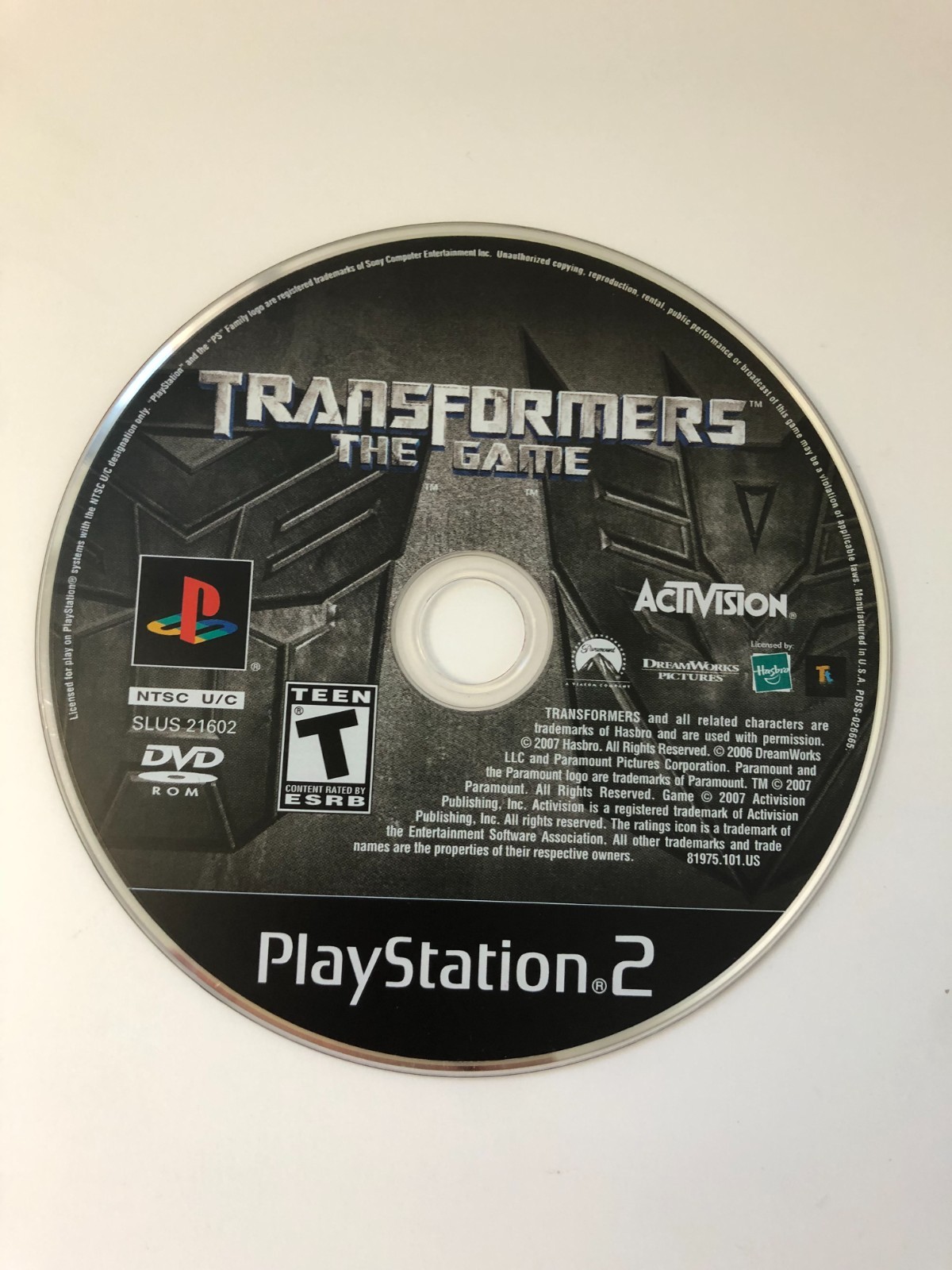 Transformers The Game PS2 PlayStation 2 Disc Only