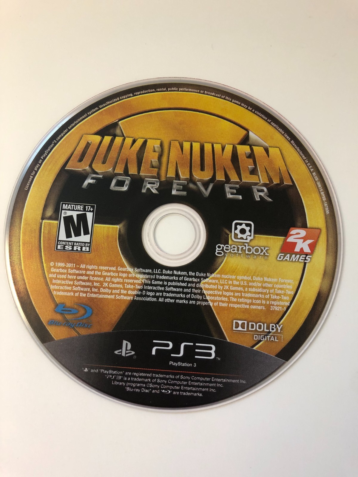 Duke Nukem Forever (PlayStation 3 PS3) DISC ONLY