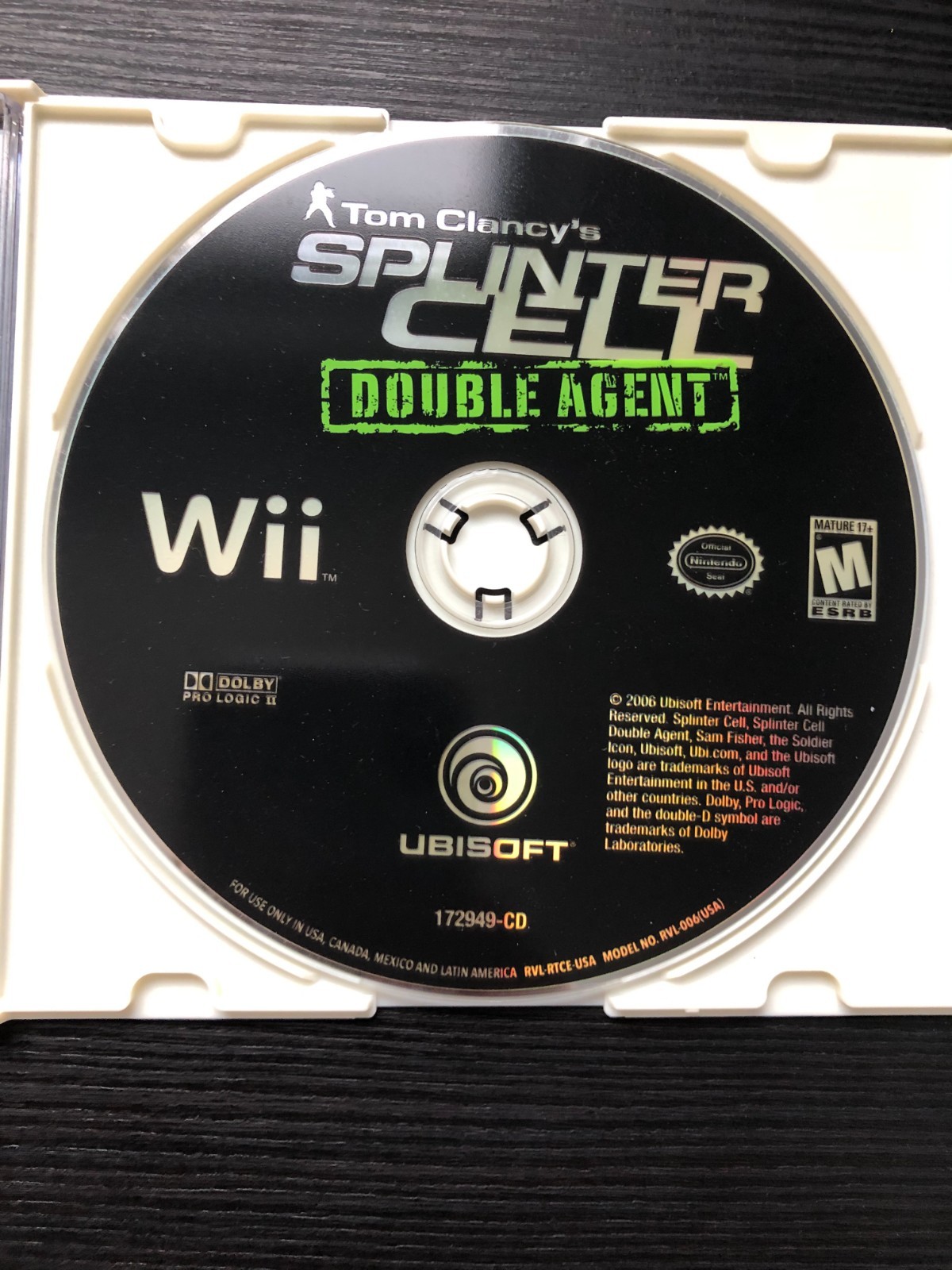 Tom Clancy's Splinter Cell: Double Agent (Nintendo Wii, 2006) Disc Only Tested